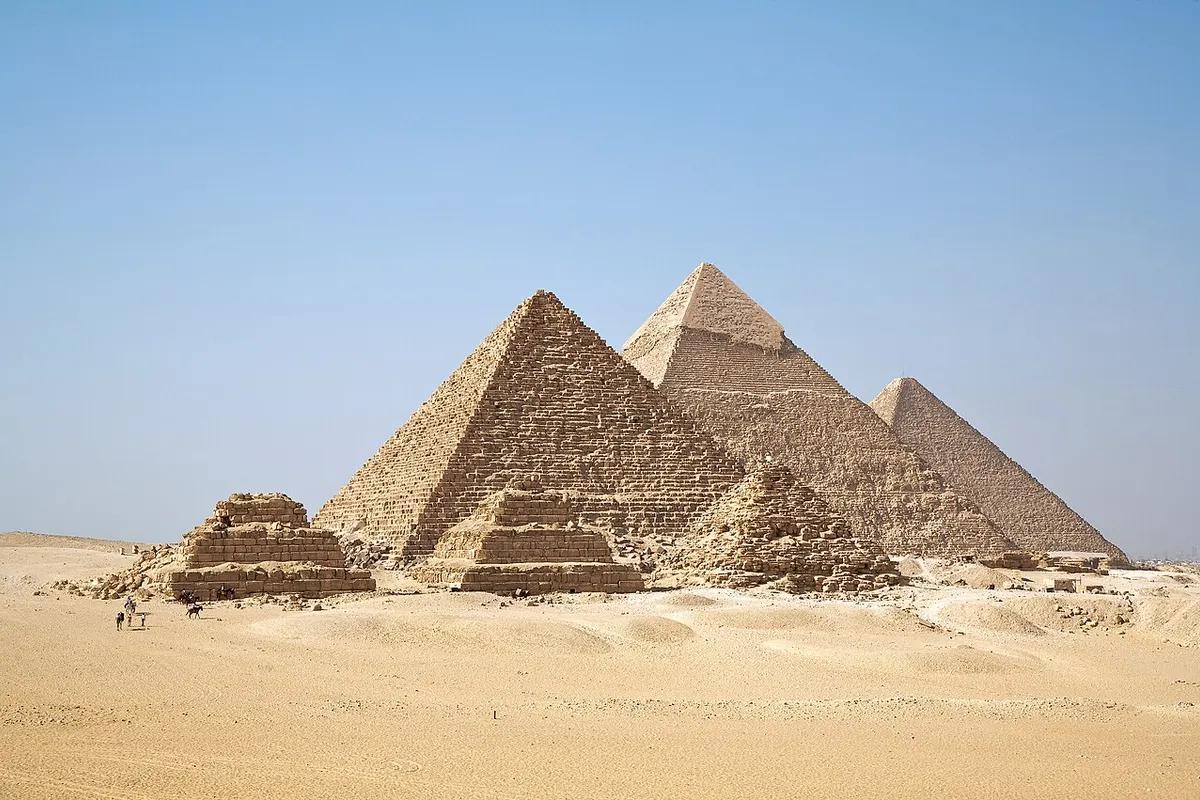 All Gizah Pyramids The Giza pyramids near Cairo, a short flight for Indians living in the UAE