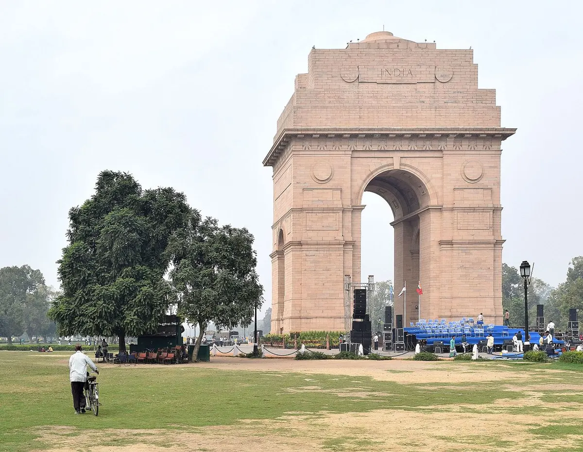 India Gate in New Delhi, for NRI families visiting India with foreign-passport children